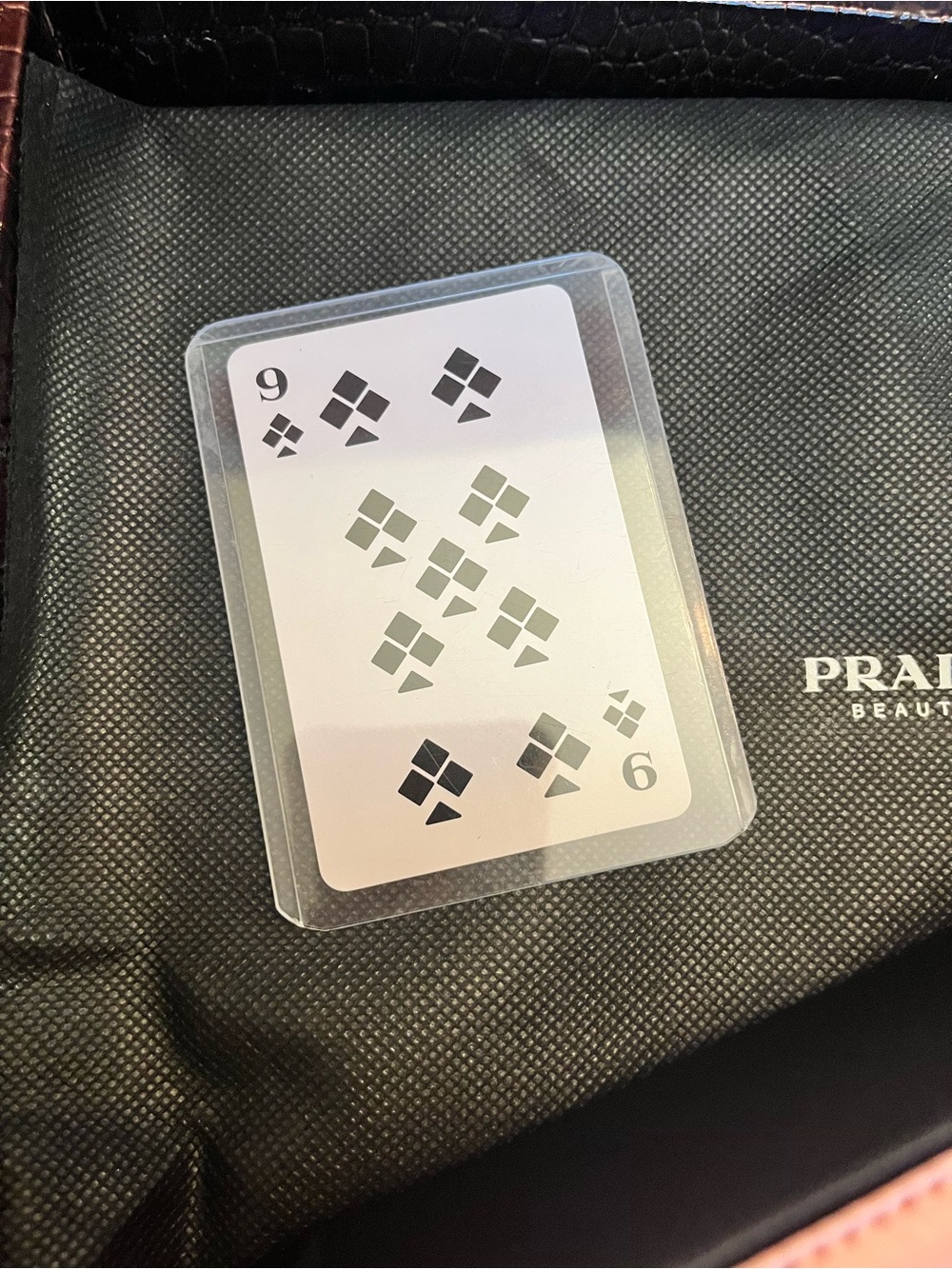 Prada Beauty Bundle of Triangle Cosmetic Pouch and #9 Collectible Playing Card - Picture 9 of 11